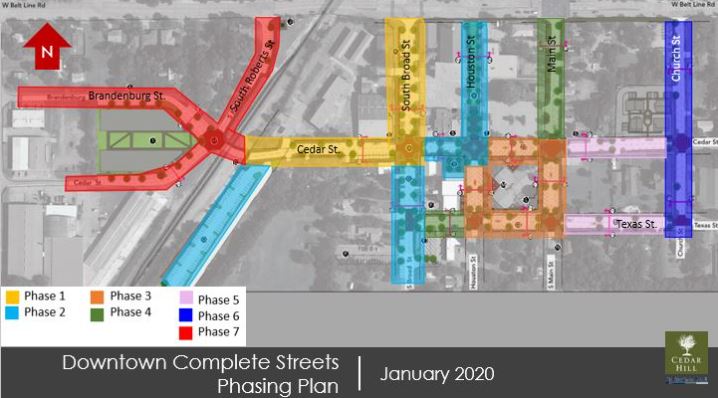 map of Cedar Hill improvements
