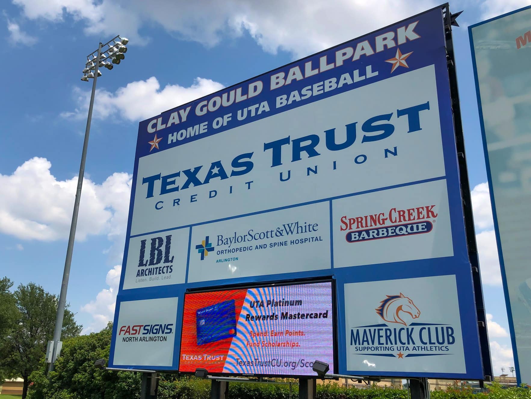 UTA Clay Gould Ballpark sign