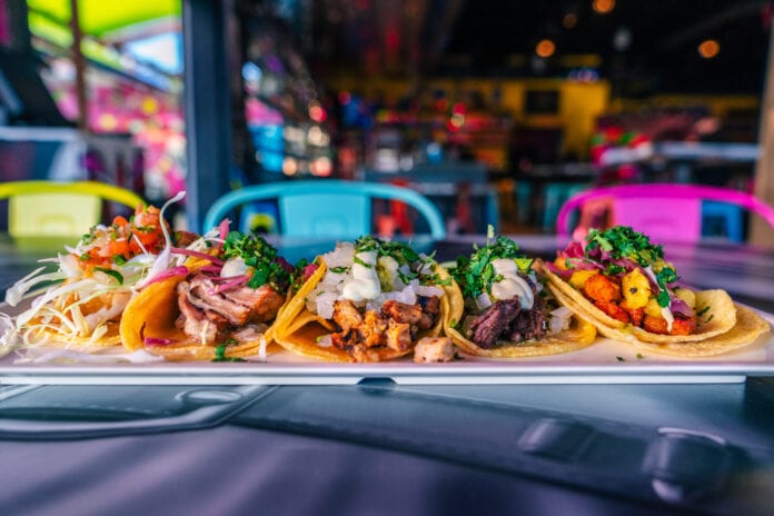 Assorted tacos on a plate