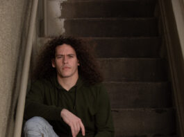 Kolton Pierce on stairs