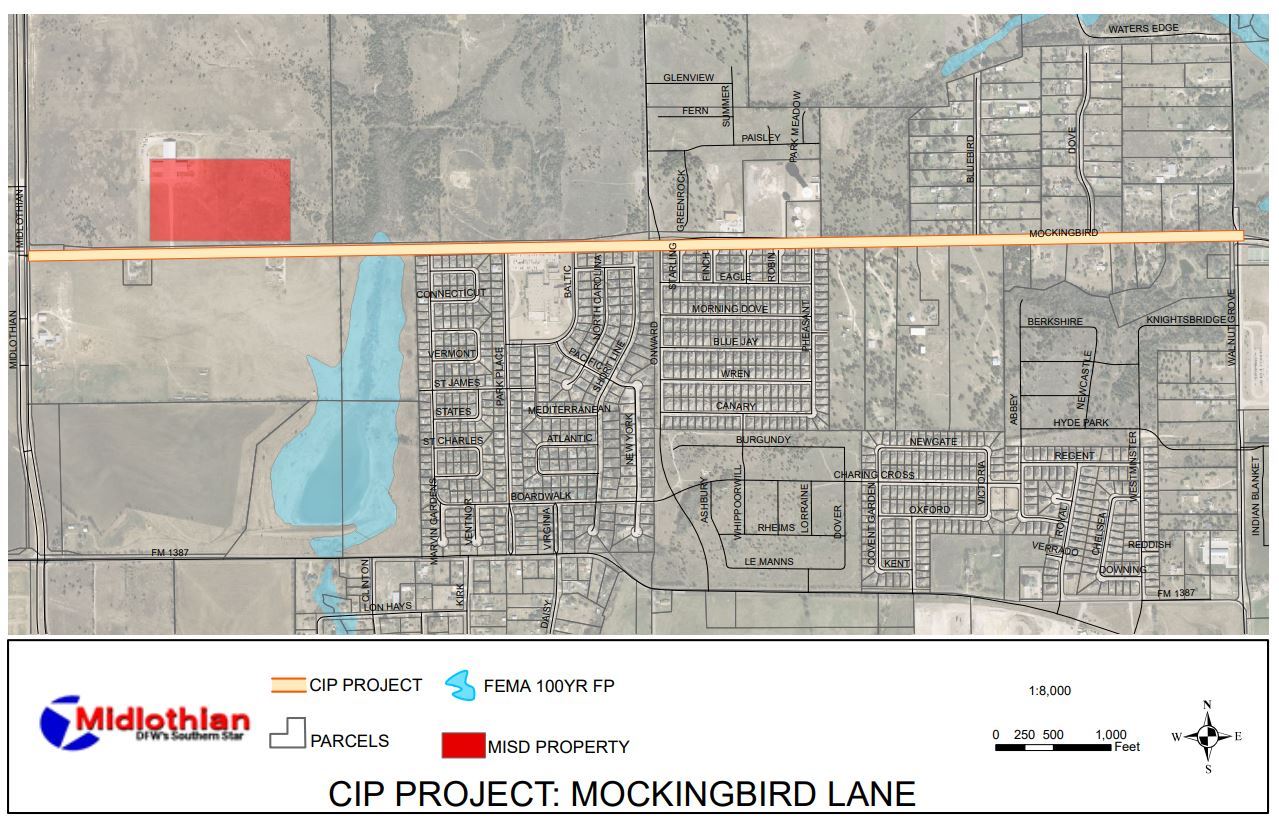 Mockingbird Lane road improvement map