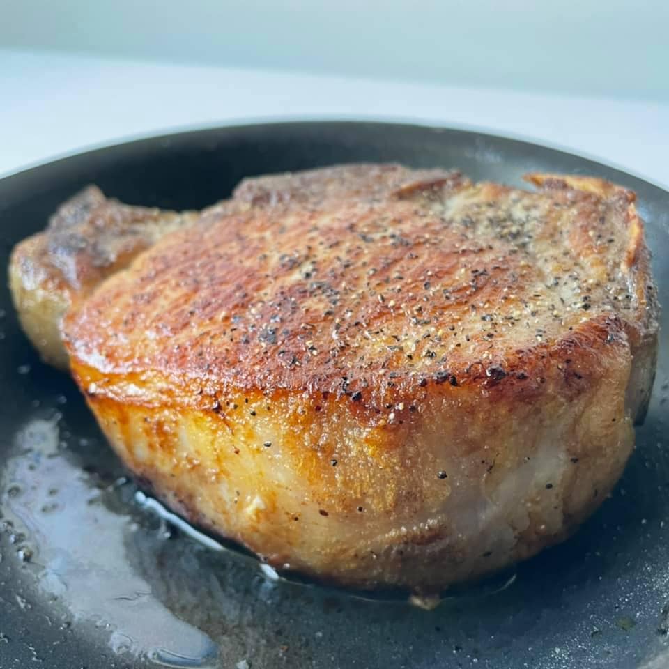 pork steak on plate