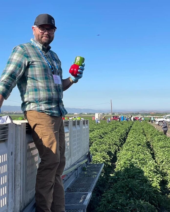 Bryan Kaeser at Bell Pepper farm