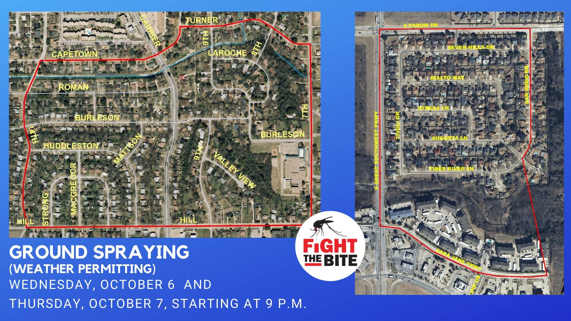 Grand Prairie spraying map