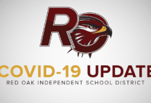 Red Oak ISD Opens Campuses To Parents, Visitors November 1 Red Oak COVId update graphic