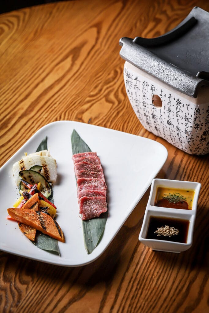 sushi on plate at Nobu Dallas