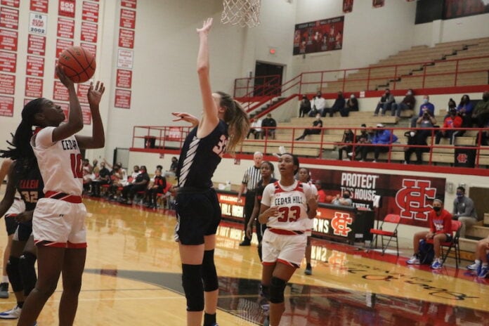 Cedar Hill girls basketball players
