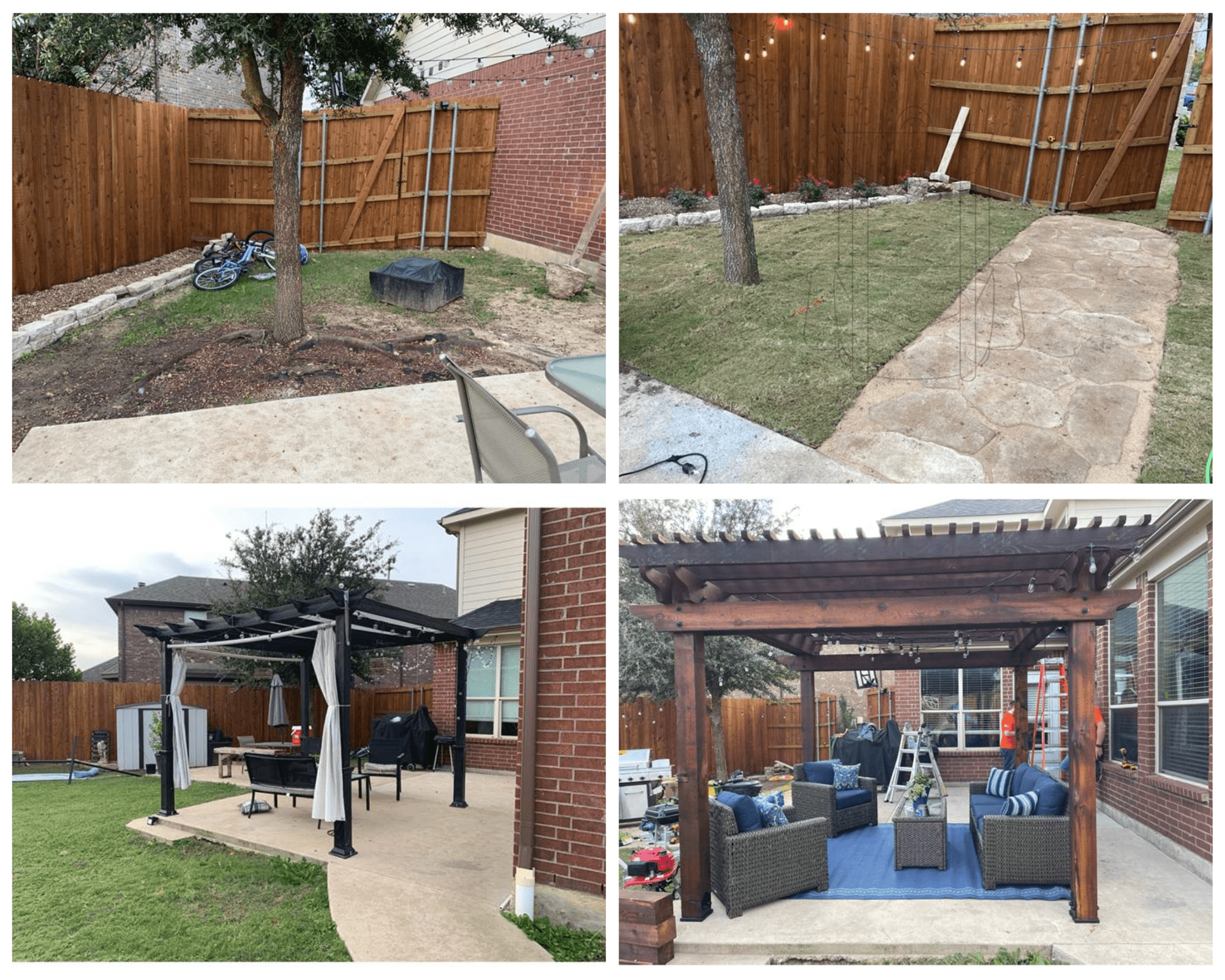 before and after yard collage