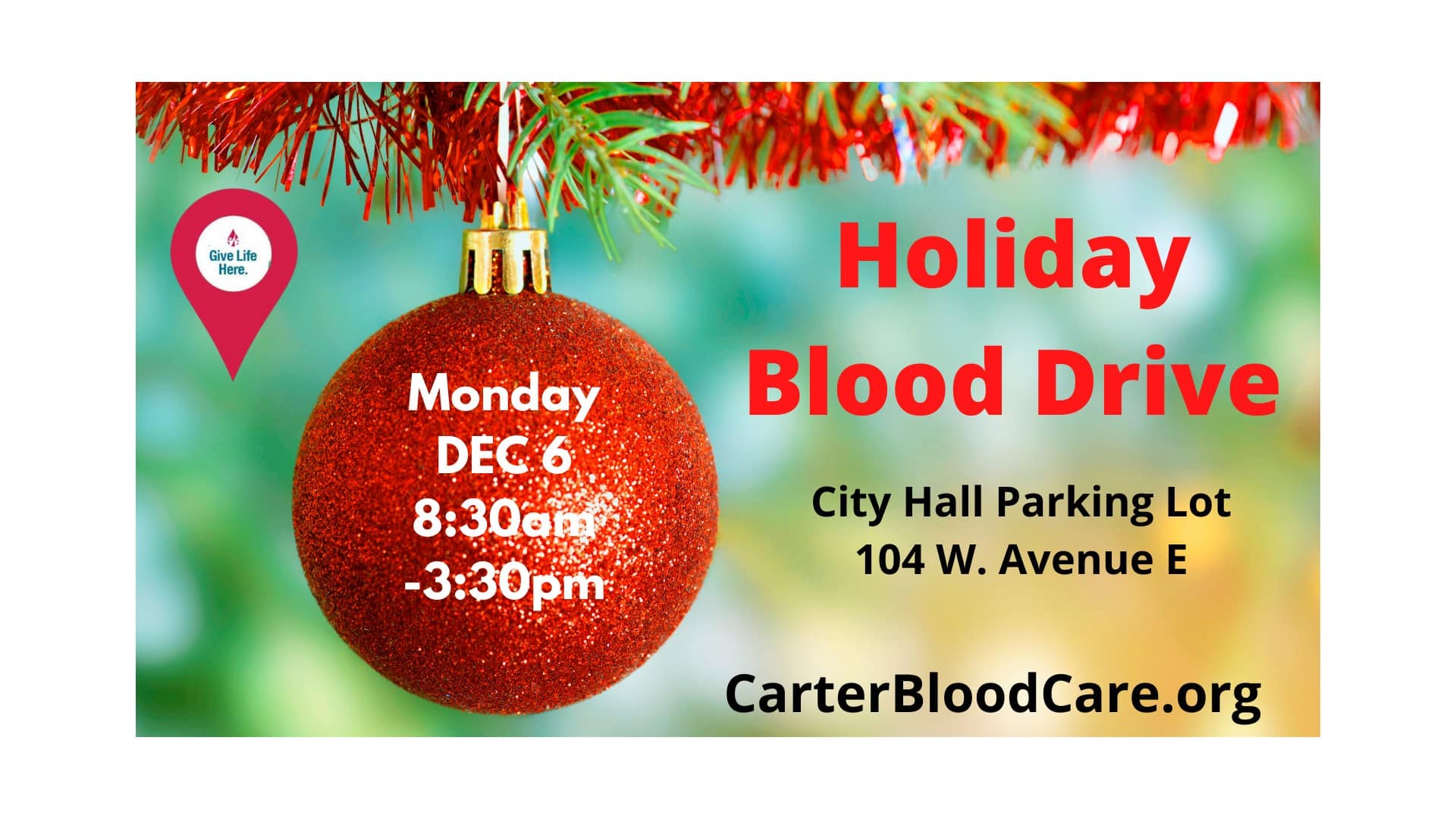 Holiday Blood Drive flyer