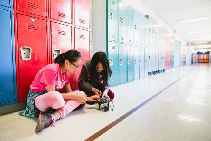 kids sitting on floor