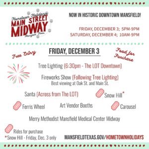 Hometown Holidays Friday schedule