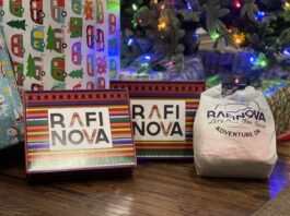 Rafi Nova boxes under Christmas tree