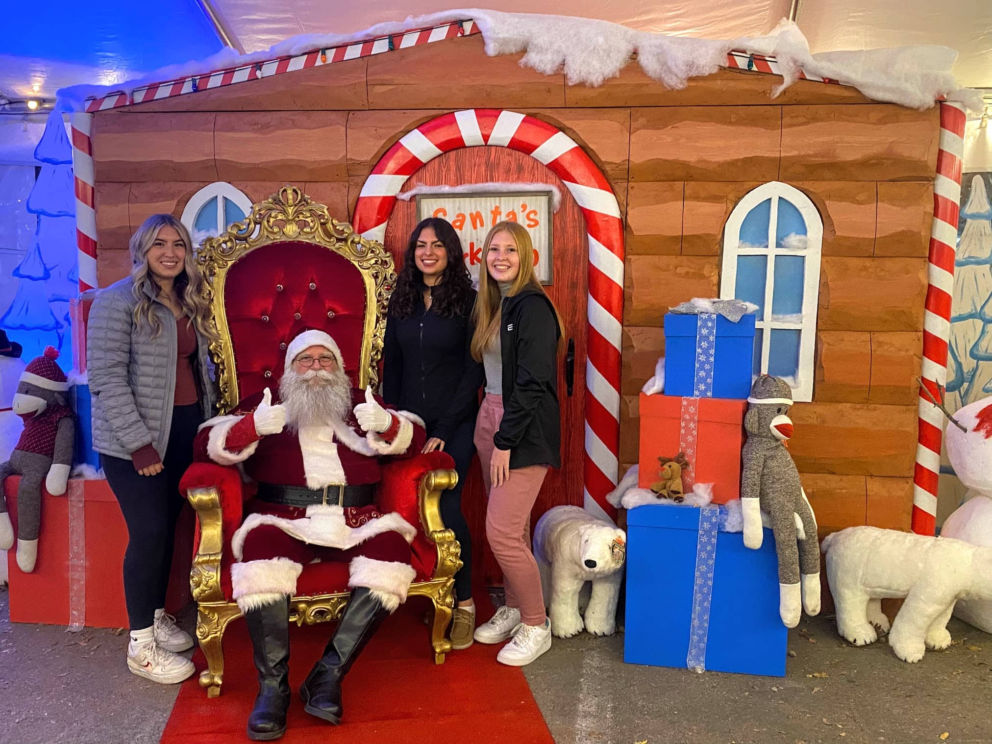 Santa and teens