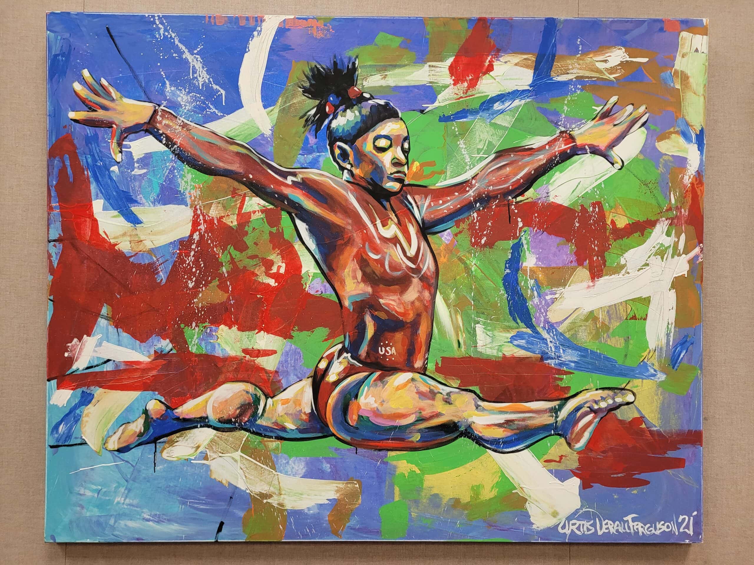 painting of simone biles