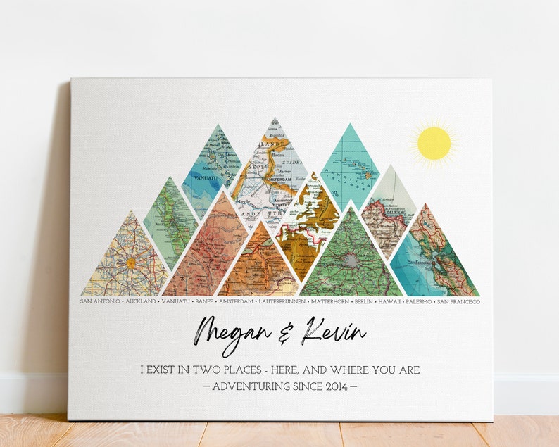 mountains made from maps artwork