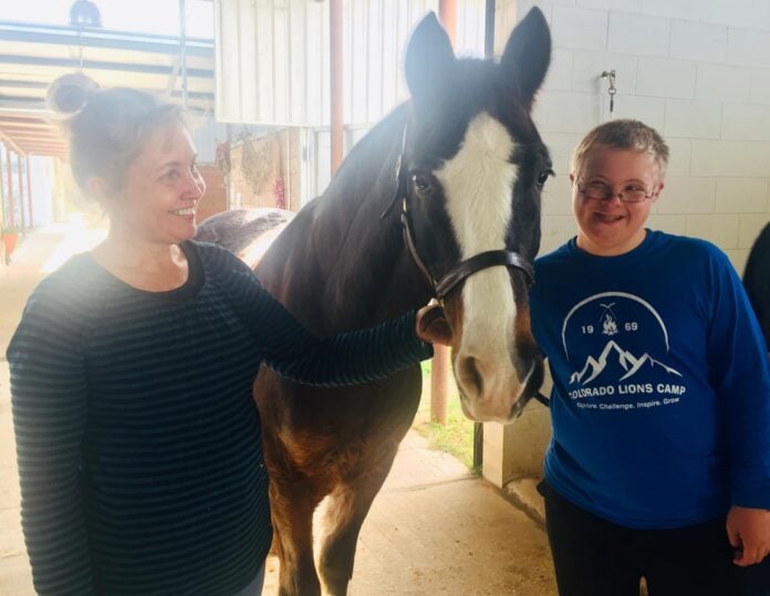 EQUEST client and mom lady and boy with a horse