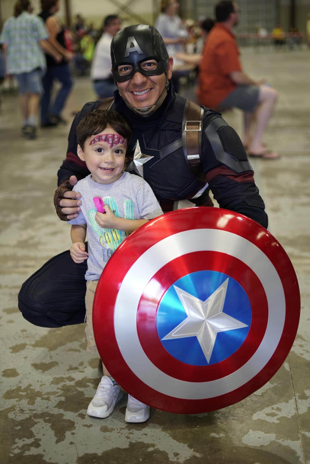 Captain America with child