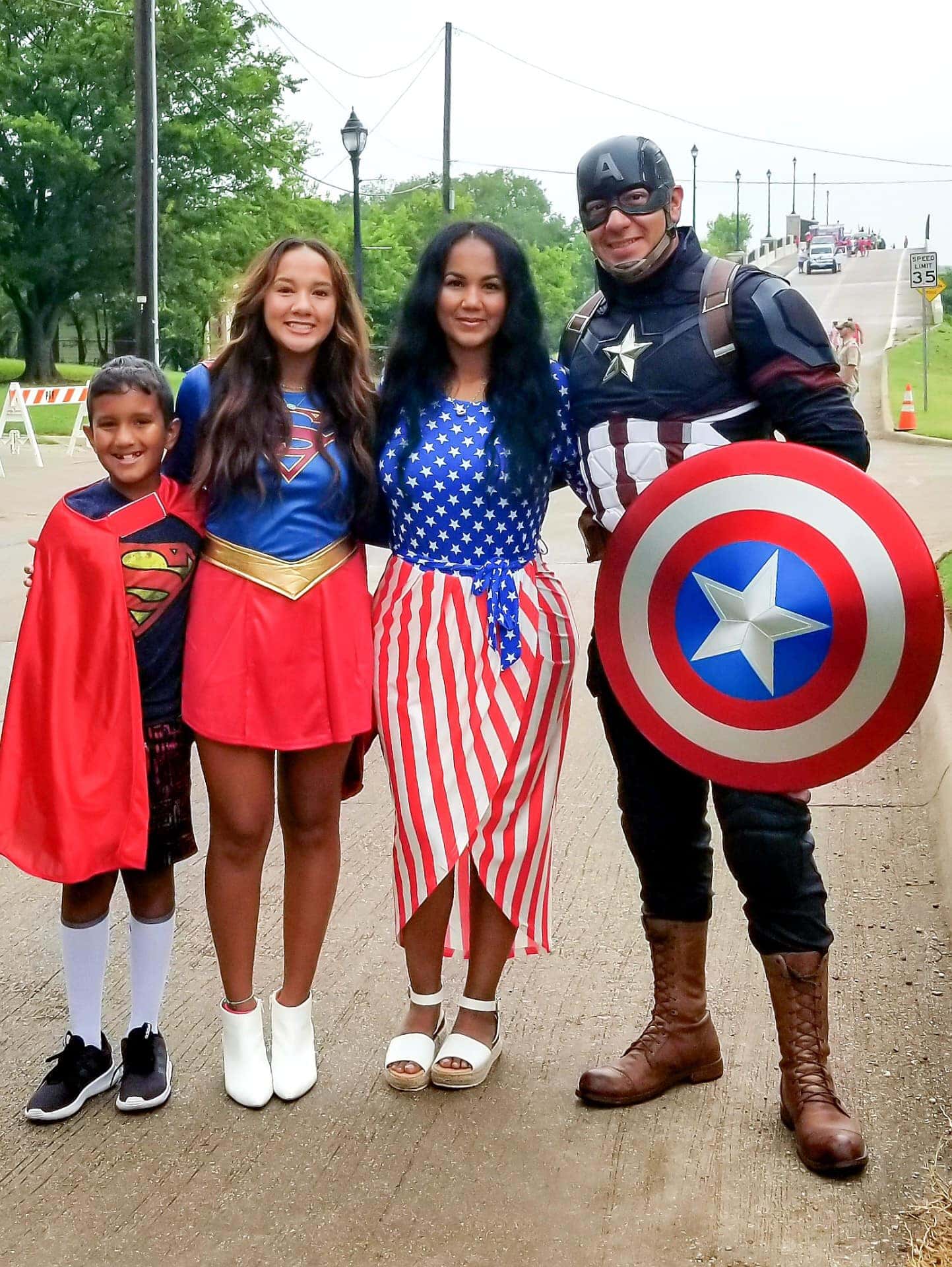 Captain America with family