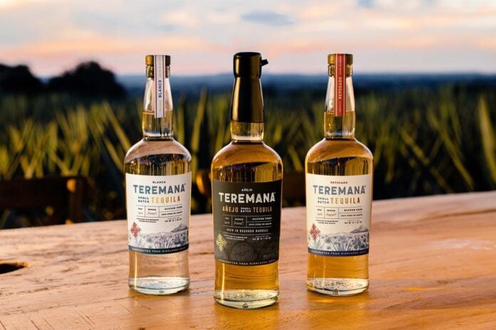 three bottles of Teremana tequila