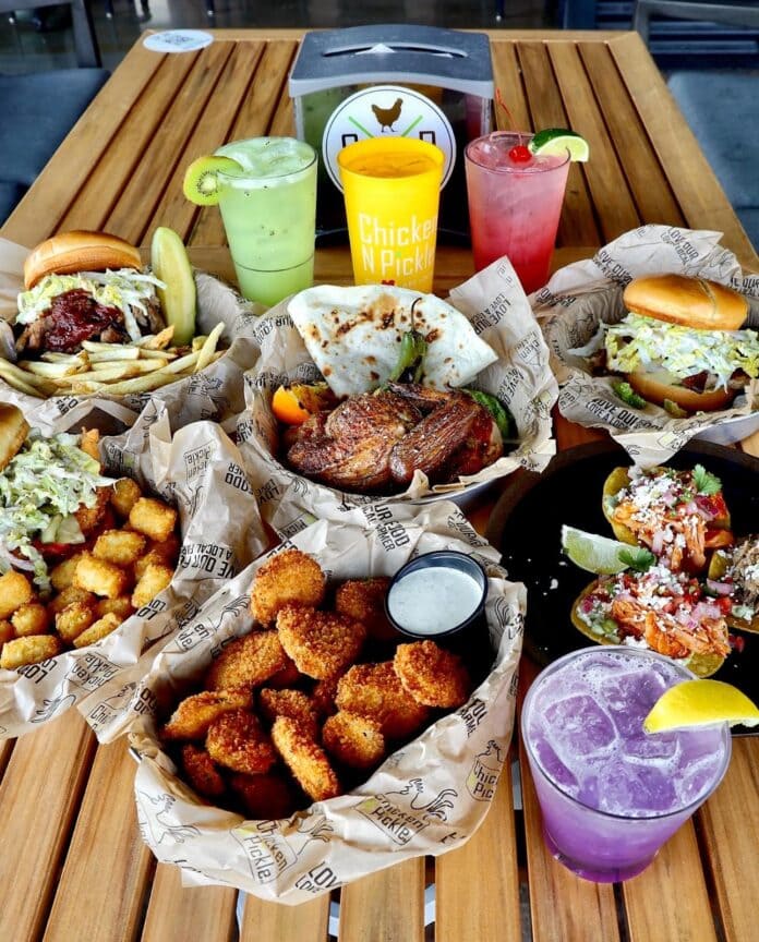 food and drinks on table