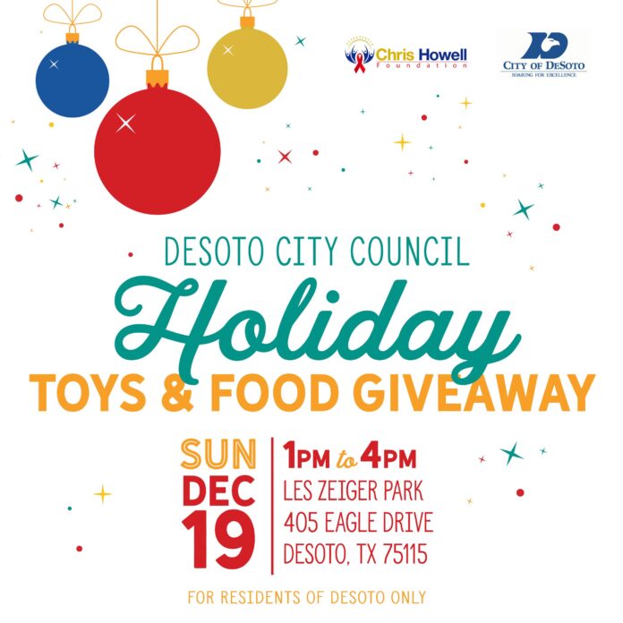holiday and toy giveaway flyer