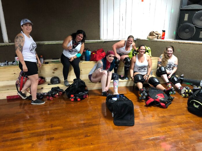 ladies in roller rink