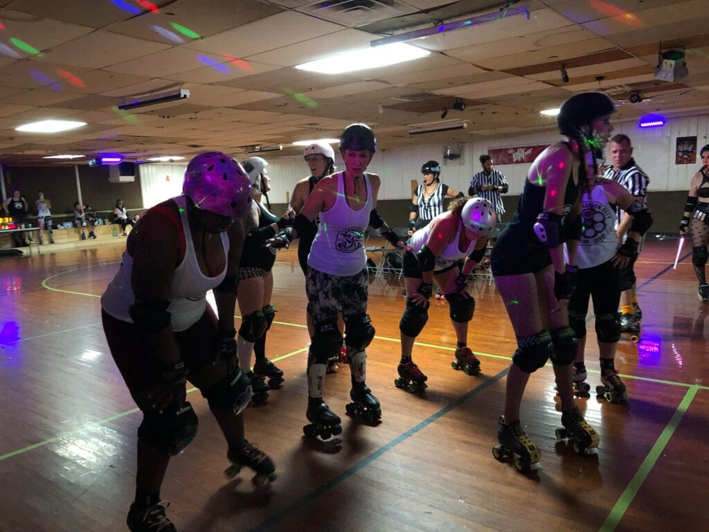 ladies on roller skates