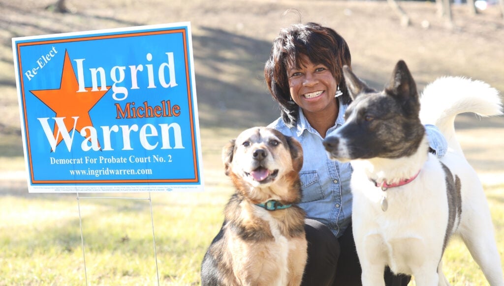 Ingrid Warren with two dogs