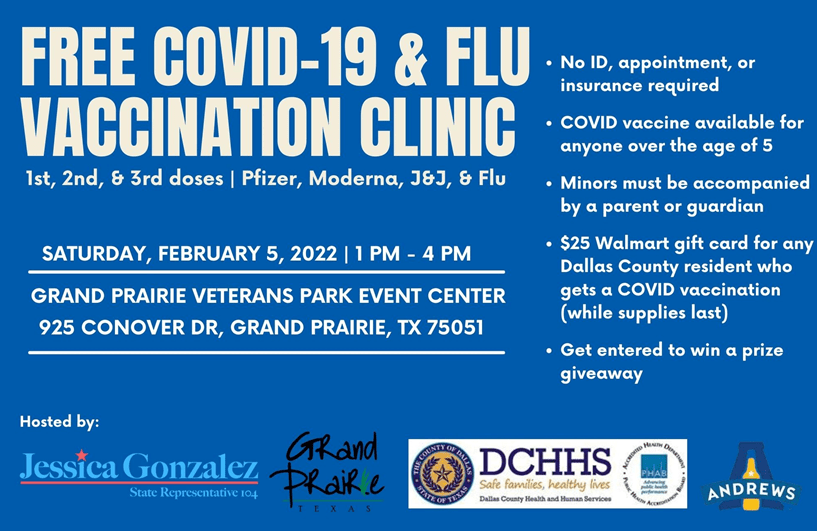 COVID 19 flu clinic graphic