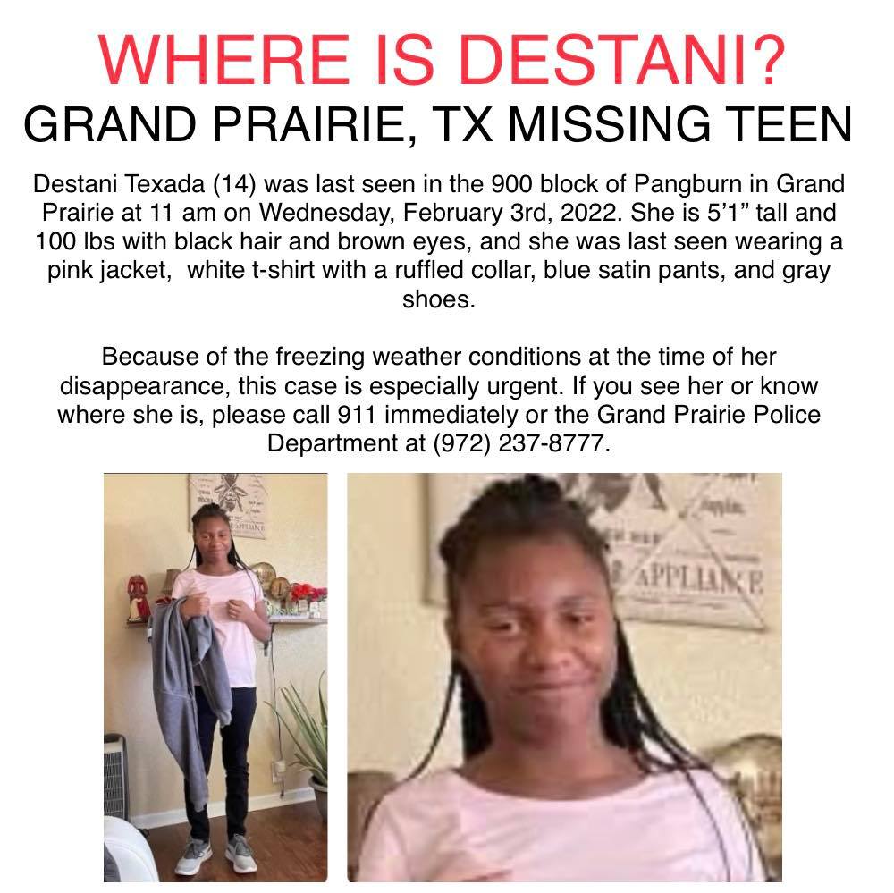 FOUND SAFE: Grand Prairie Police Searching Two Missing 14 Year Old ...