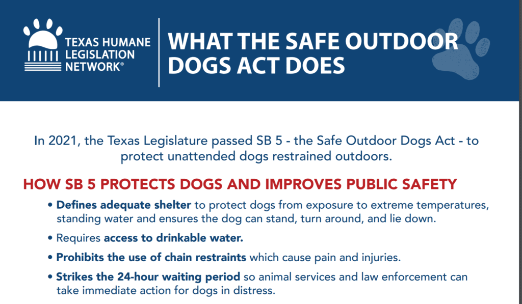 Safe outdoors dog act