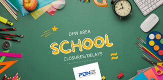 DFW Area School Closures Due To Weather Thursday 2/24 School closures graphic