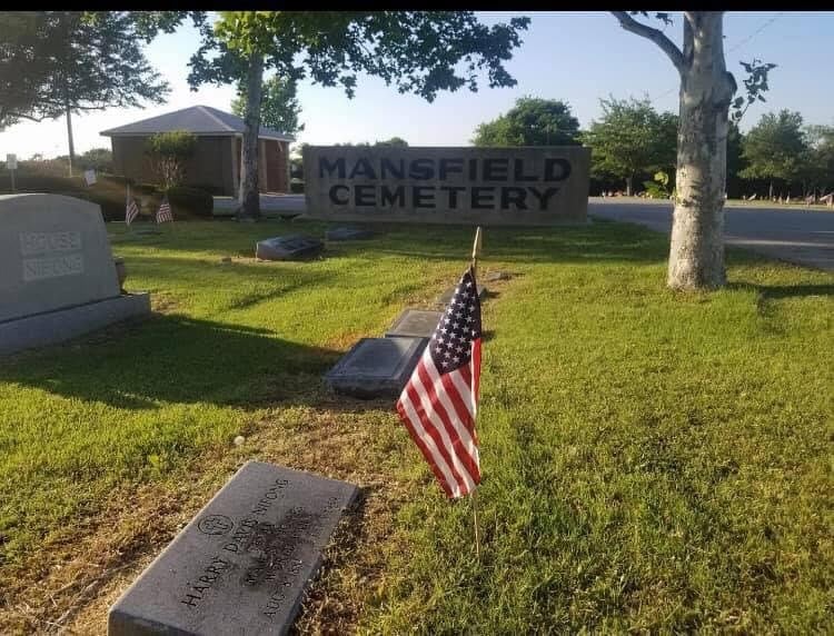 flag at cemetery