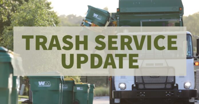 Trash service update graphic