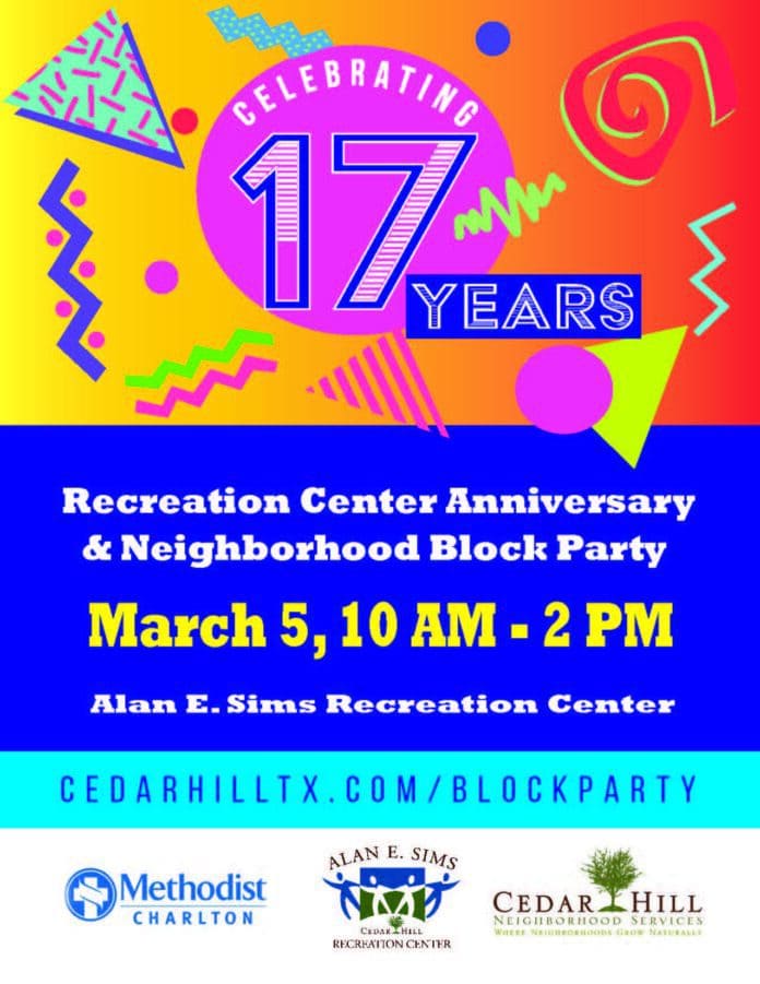 Cedar Hill Block Party poster