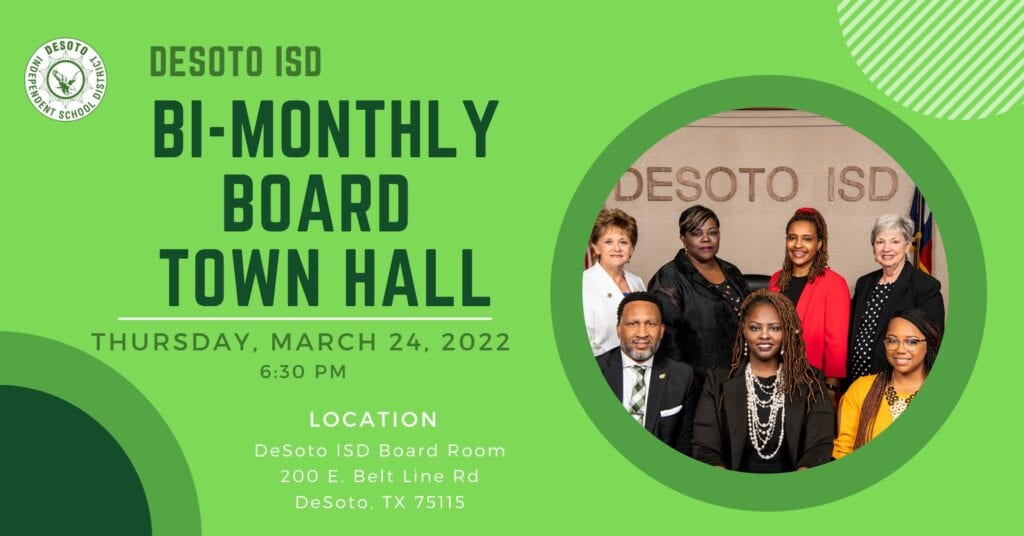 DeSoto Monthly town hall poster