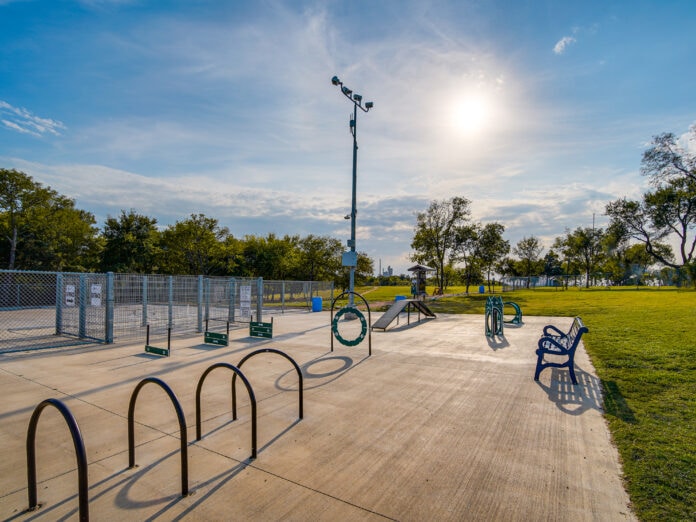 park with bike rack