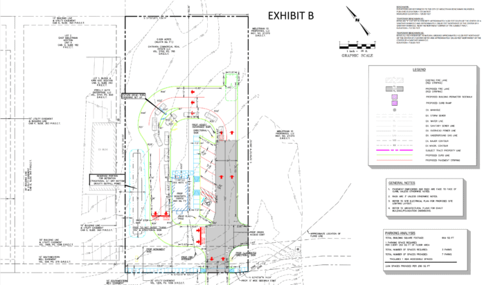 map showing planned development of drive-thru