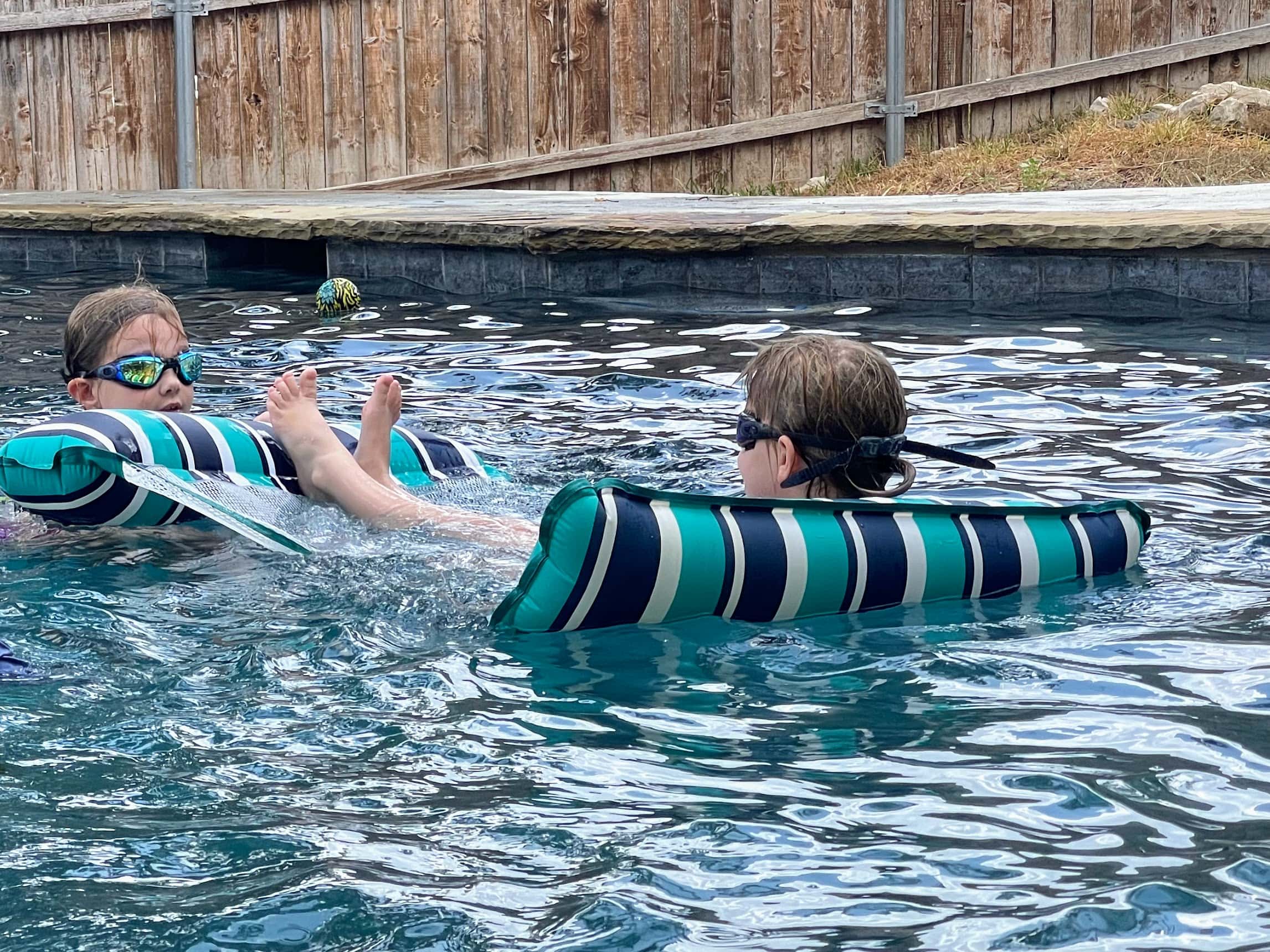kids on a float