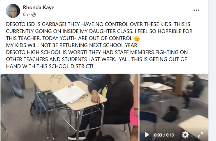 facebook status about DeSoto ISD