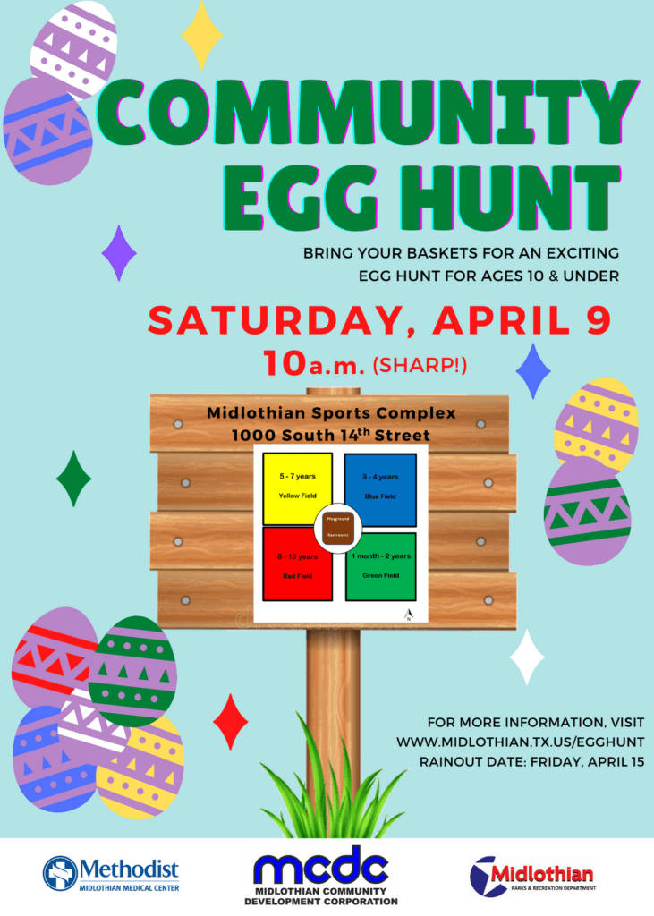 Midlothian Community egg hunt flyer