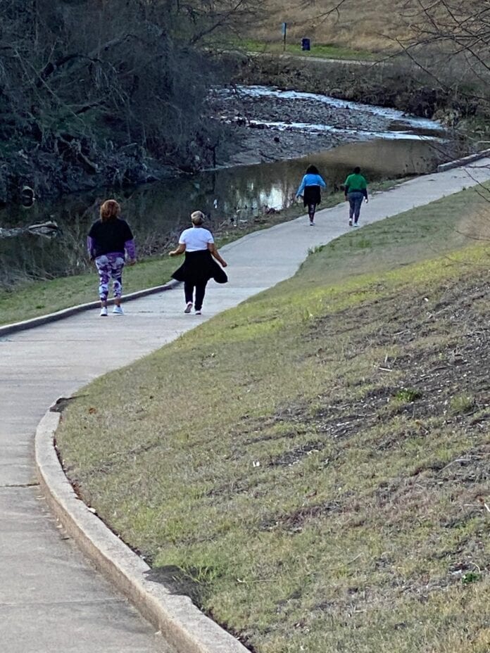 ladies walking at park