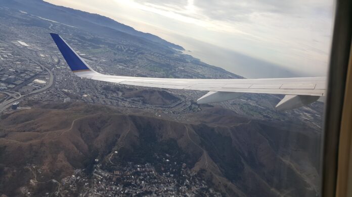 airplane wing in air