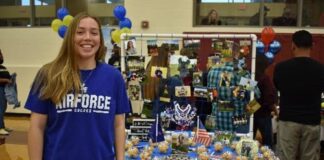 ROHS Soccer Star Megan Fellows Receives Congressional Military Academy Nomination Megan with Air Force board