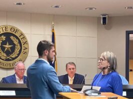 Clark Wickliffe swearing in at city council