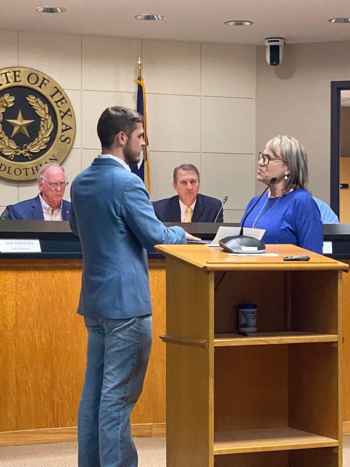 Clark Wickliffe swearing in at city council