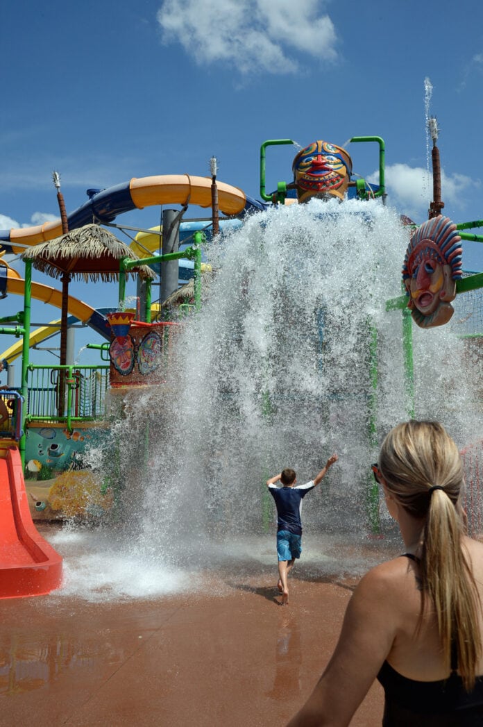 waterfall at Hawaiian Falls