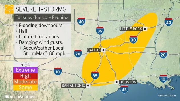 severe weather map tuesday May 24