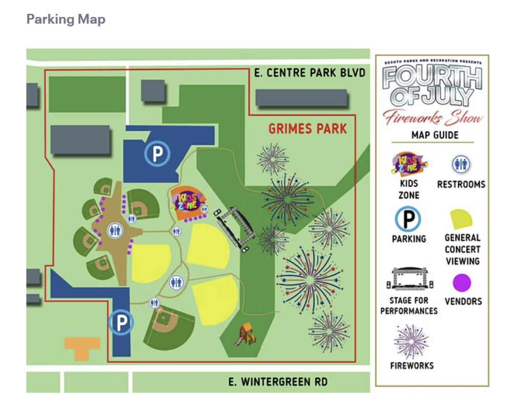 DeSoto 4th of July parking map