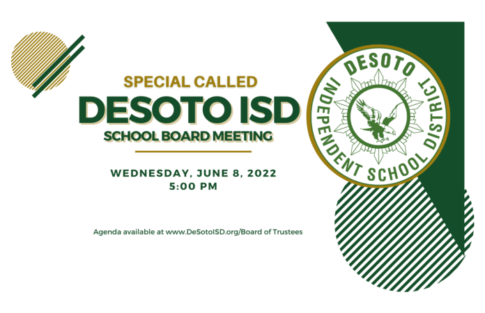 DeSoto ISD special board meeting flyer